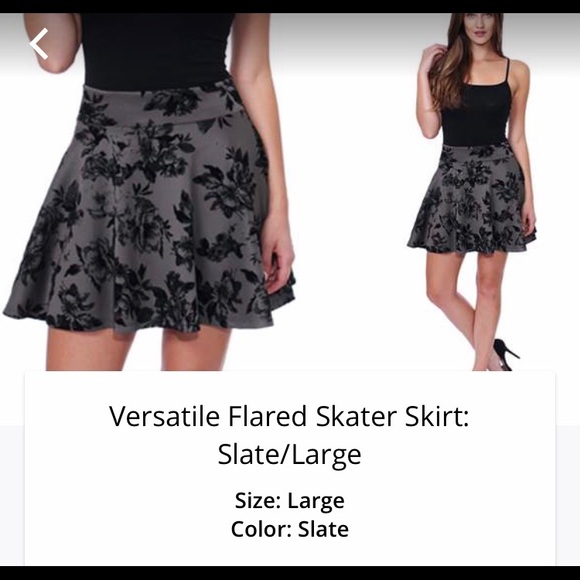 Popana Dresses & Skirts - Popana Skater skirt (slate and black)